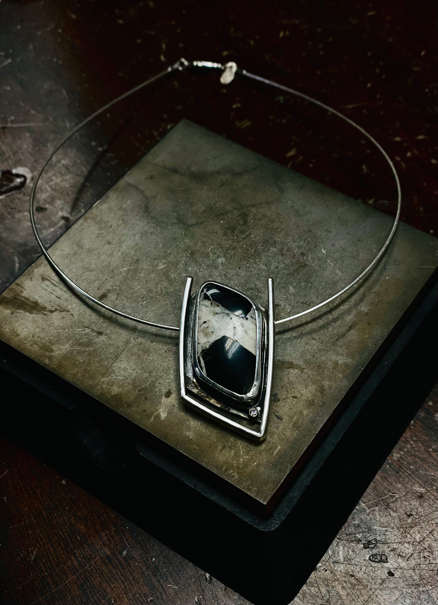 White Buffalo Pendant Necklace