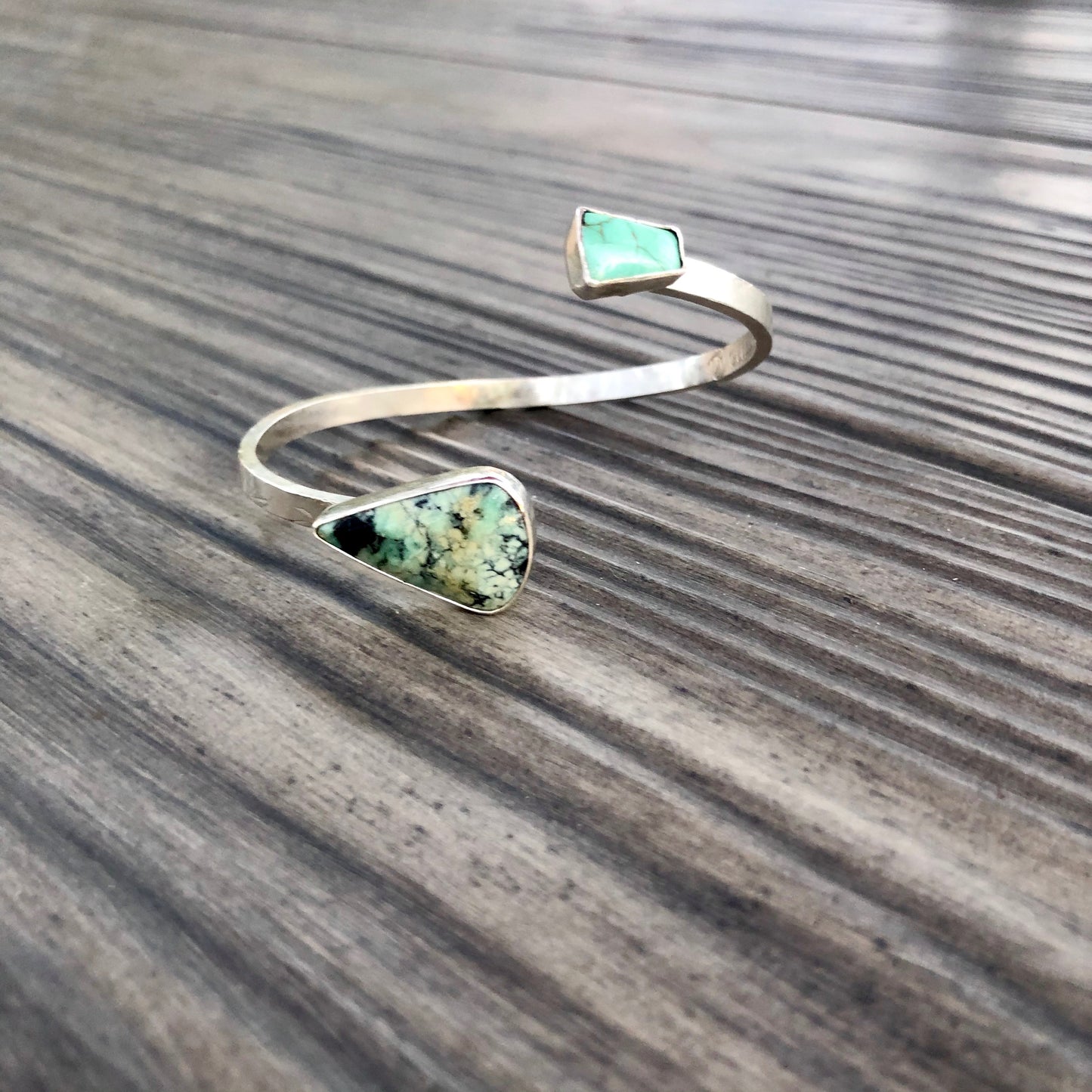 Asymmetric Variscite Cuff Bracelet