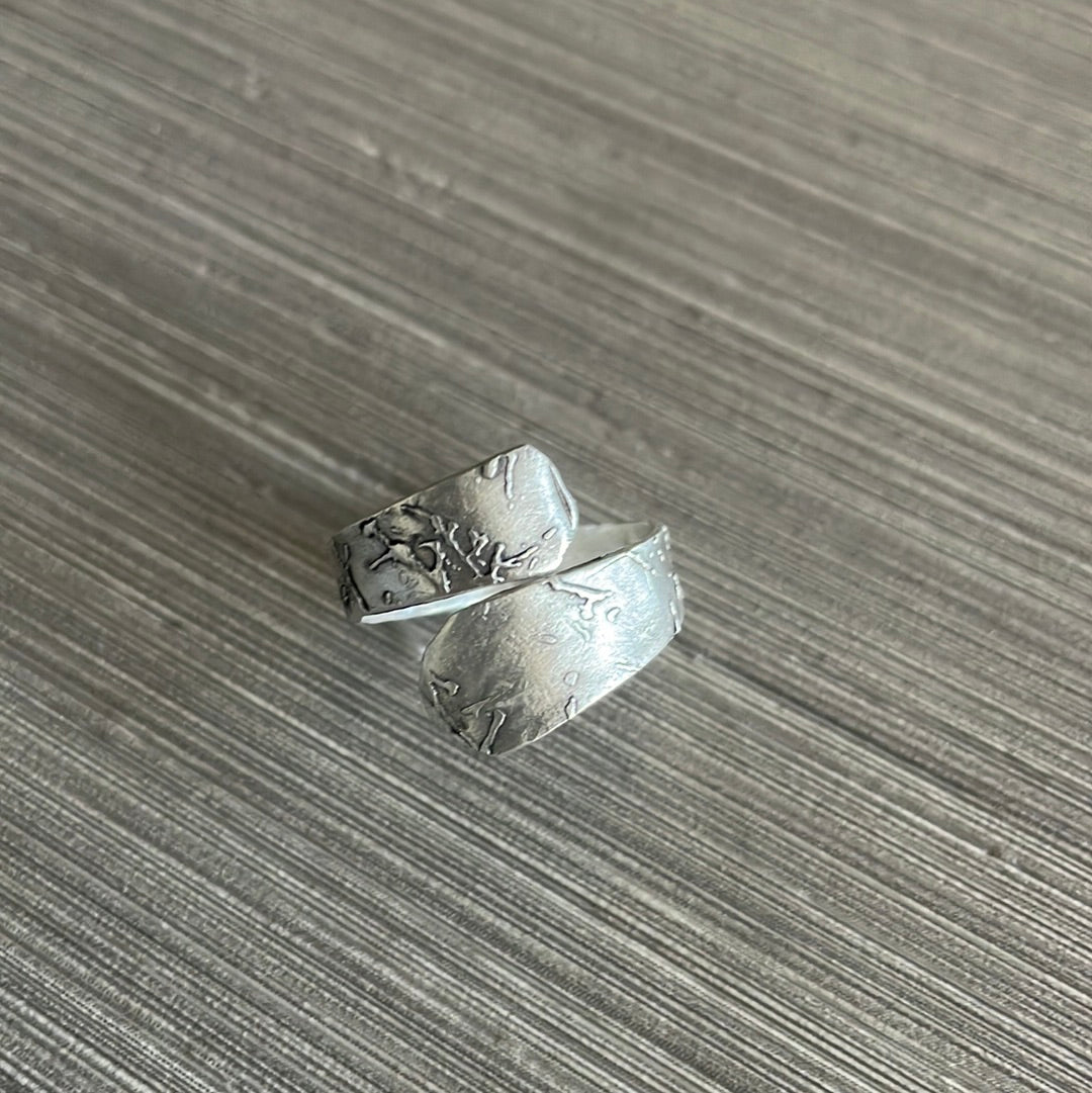 Texture Wrap Adj Ring sz 9-11