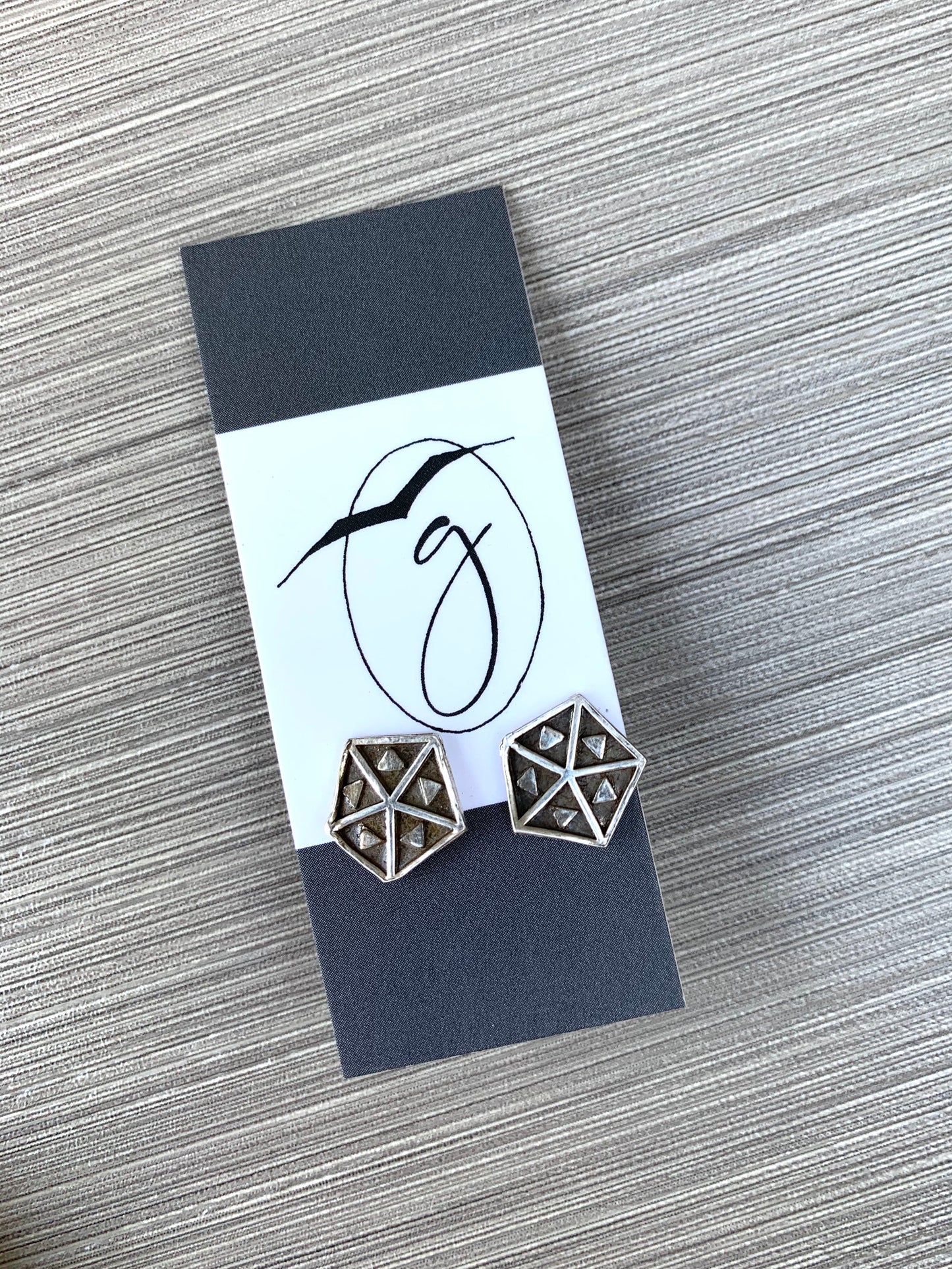 Hexagon Triangle Post Earrings